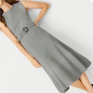 Ann Taylor Dress NWT Midi Houndstooth Sheath Sleeveless Belted Size 12